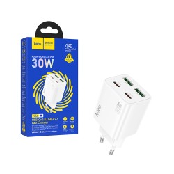 Hoco Adapter N56 Founder 4 Ports 2USB+2 Type-C 30W White Hoco Adapter N56 Founder 4 Ports 2USB+2 Type-C 30W White